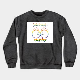 Just A Touch of LOVE - LGBTQIA+ Males - Horizontal - Front Crewneck Sweatshirt